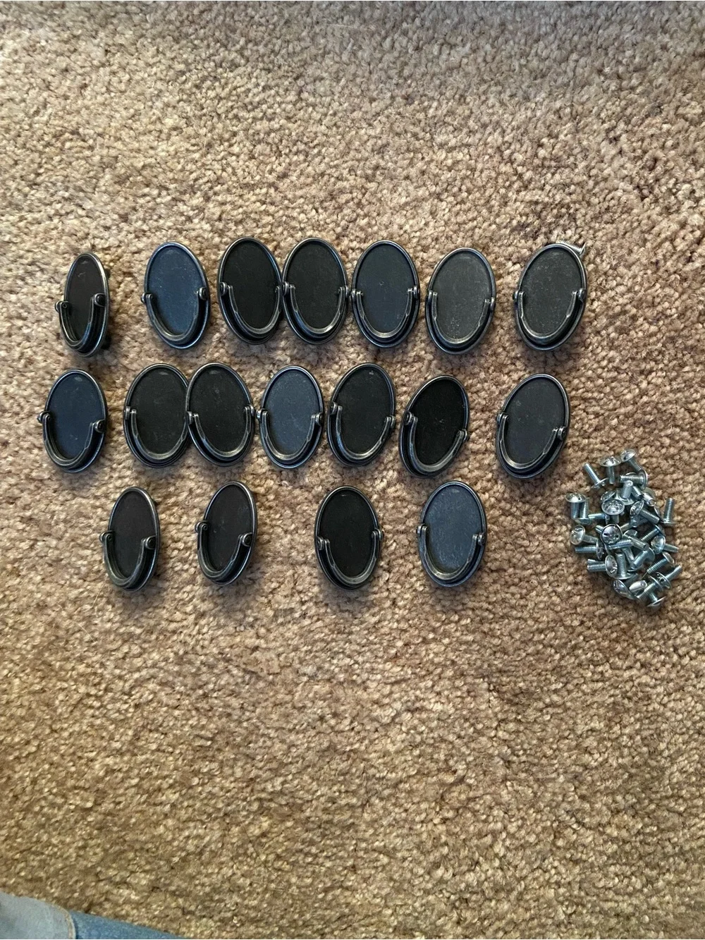 Bulk Black Oval Handles - Set of 18